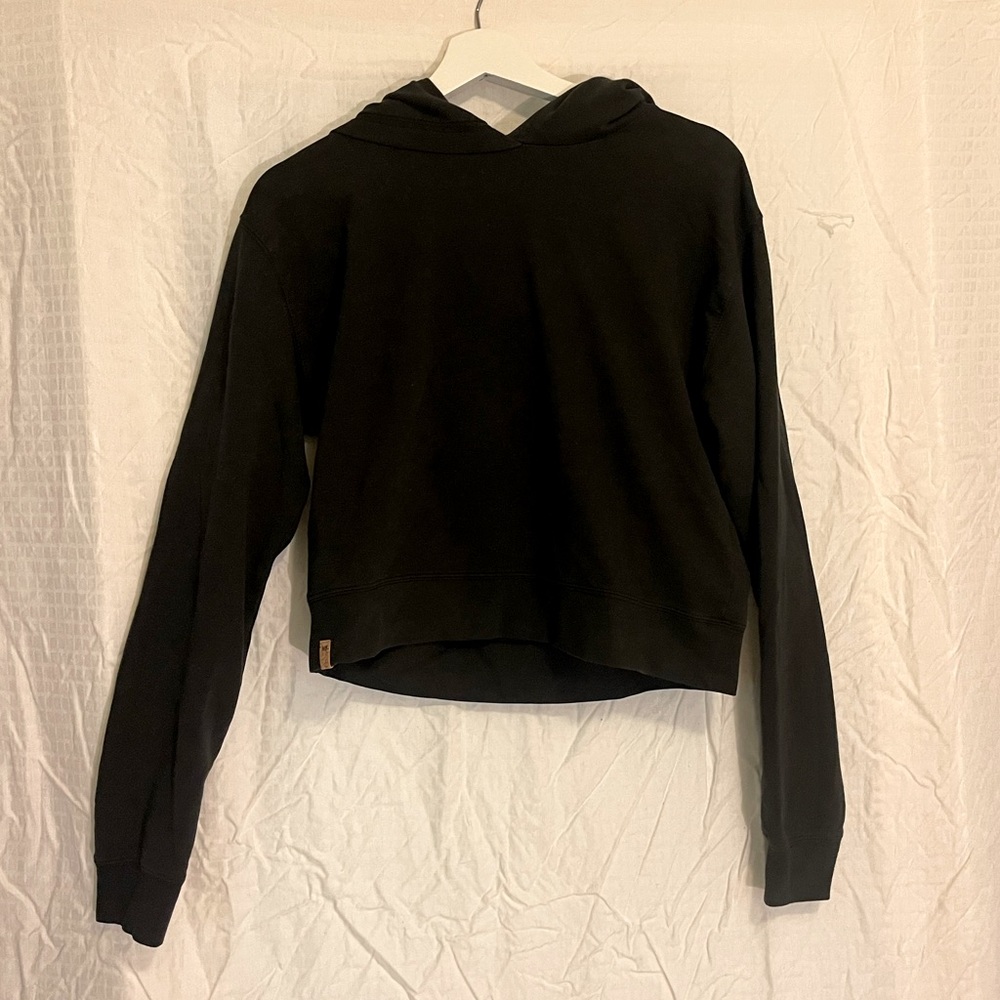 Tentree Cropped Lightweight Hoodie Sweatshirt in Black